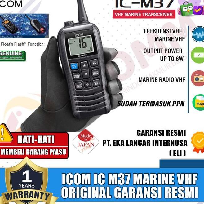 Icom Ic M37 M 37 Vhf Marine Ht Icom Marine Vhf M37 Garansi