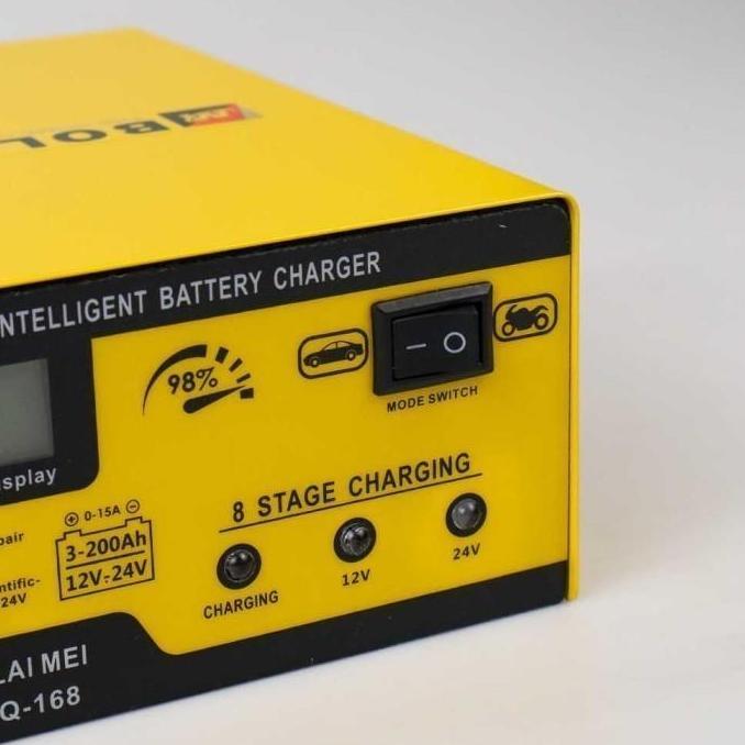 Murah Bo Lai Mei Charger Aki Otomatis Mobil Motor Kendaraan 12V/24V 200Ah
