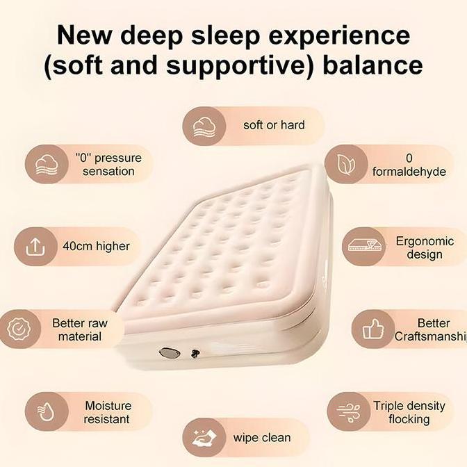 Moon- Matras Kasur Angin Camping Kasur Angin Pompa Otomatis Kasur Pompa Lipat Kasur Tiup Queen Kasur