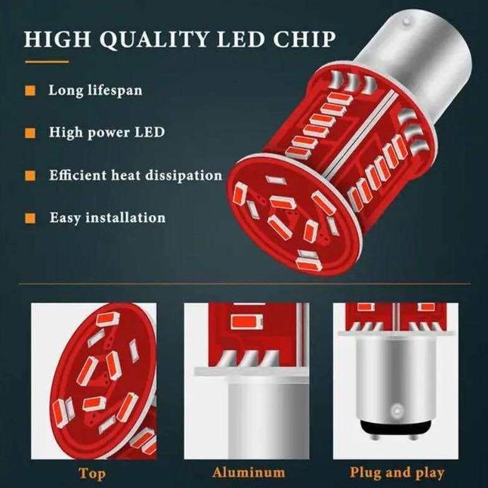 SHIOZENG Lampu Stop Rem 30 LED Running Kedip 12 Volt Universal Bisa Ke semua Motor Motorcycle
