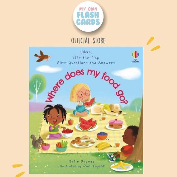 FLASH SALE - Usborne Where Does My Food Go? First Questions and Answers Lift the Flap Education ted 