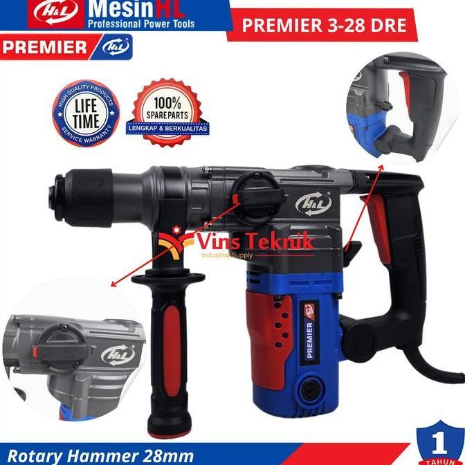 Grosir Hl Premier 3-28 Dre Rotary Hammer H&L Mesin Bor Bobok