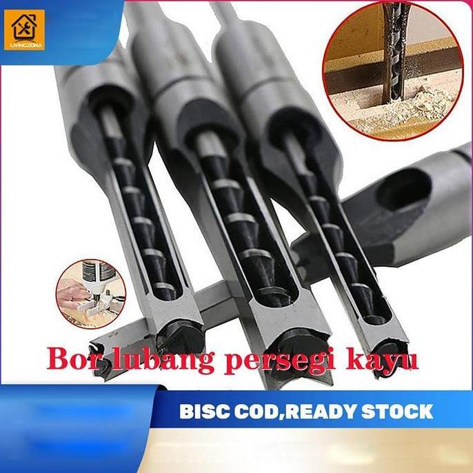 SHIOZENG Square Mata Bor Perkayuan Lubang Persegi Pahat bor Woodworking Bor Alat Auger Mortising Pah