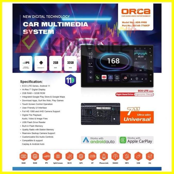 Head Unit Android ORCA eco lite  ADR- 9988 7inch
