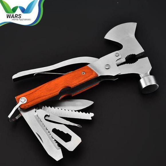 Moon- Wars Alat Camping Survival Tools Portable 15 In 1 Palu Kapak Pisau Multifungsi