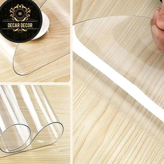 Promo Taplak Meja Mika Tebal Bening Transparan 0.5 mm Waterproof Diskon