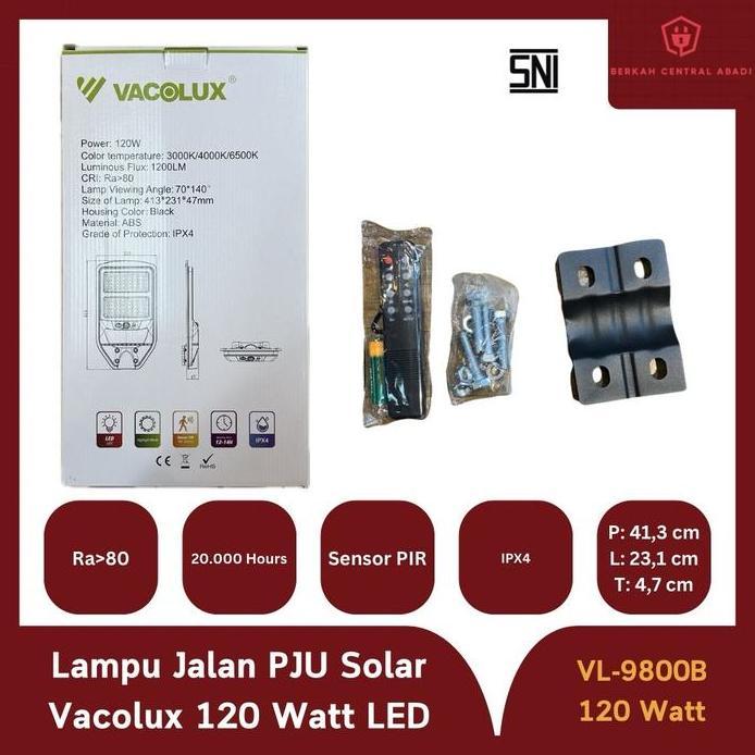 Lampu Jalan PJU Solar Vacolux 120 Watt LED Tenaga Surya SNI VL9800B