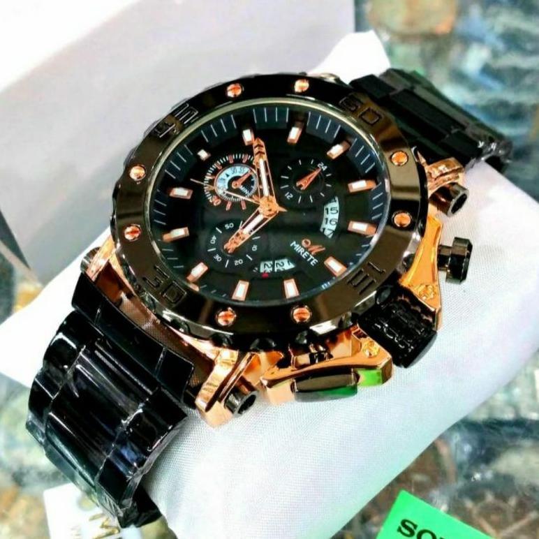 Jam Tangan Pria Mirete Free Box New | Anti Air Rantai Stainless Stell | JAM Tangan Kasual Pria Origi