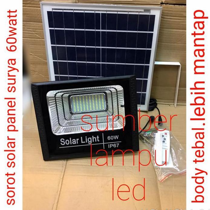 sorot led tenaga matahari 60 watt 60w tembak led solar panel 60watt