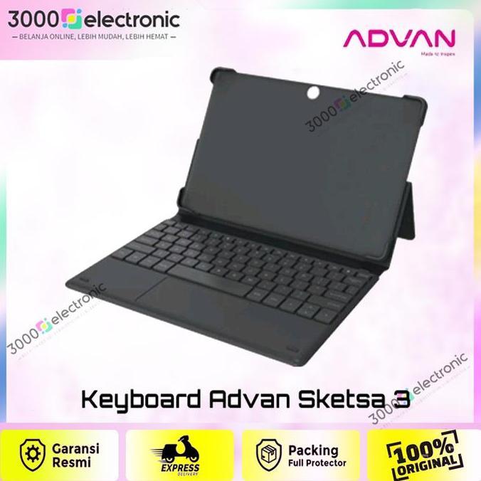 BEBAS ONGKIR - Flip cover Advan sketsa 3 + keyboard tab case sketsa3 key board