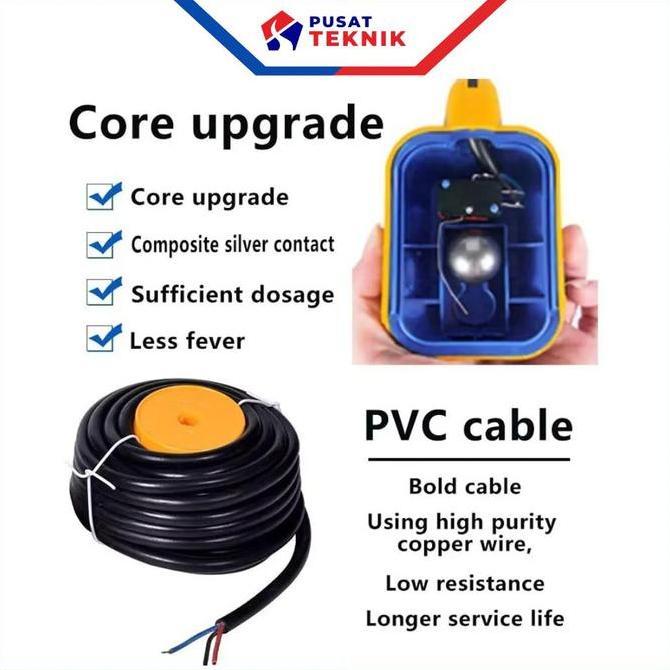 TOQMIJIN Float Switch Otomatis Pengontrol Ketinggian Air - Saklar Pelampung Otomatis Tandon  Air