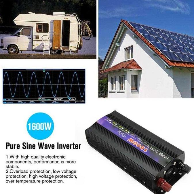 BEBAS ONGKIR - Power Inverter PSW Pure Sine Wave DC 12V to AC 220V 1600W
