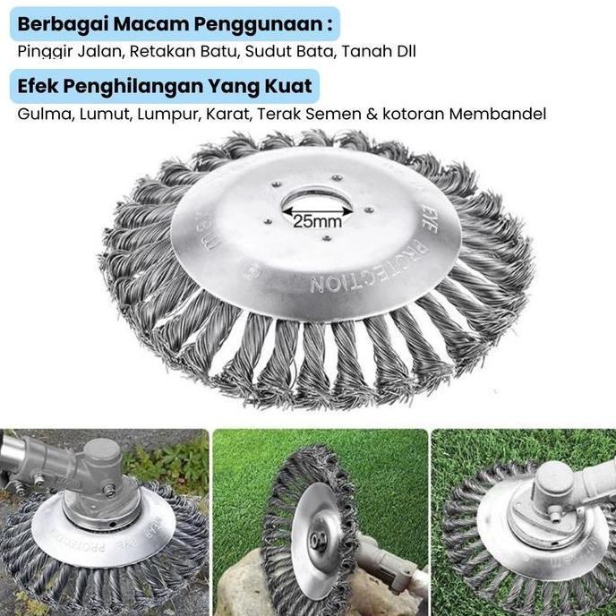 pisau pemotong rumput kawat baja pembersih jalan paving block teras