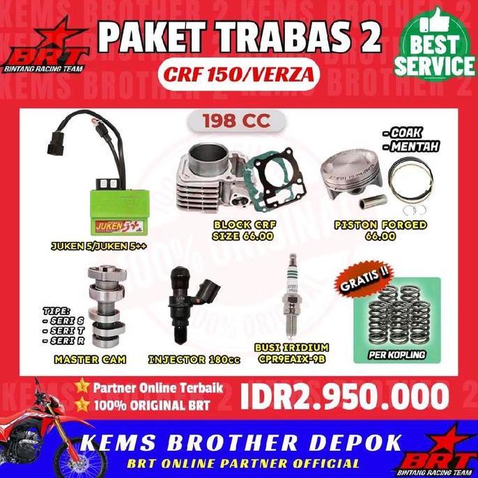 MARTEKNO PAKET BORE UP BLOK BRT CRF 150 / VERZA 200 CC ORIGINAL BRT