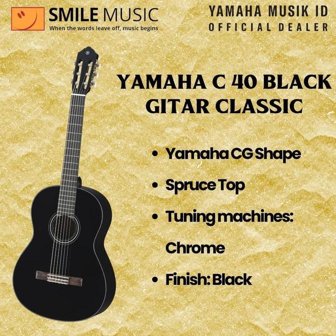 Gitar C40 Black Yamaha / Yamaha Gitar Classic C 40 Black Original / Yamaha Gitar Classic C40Black / 