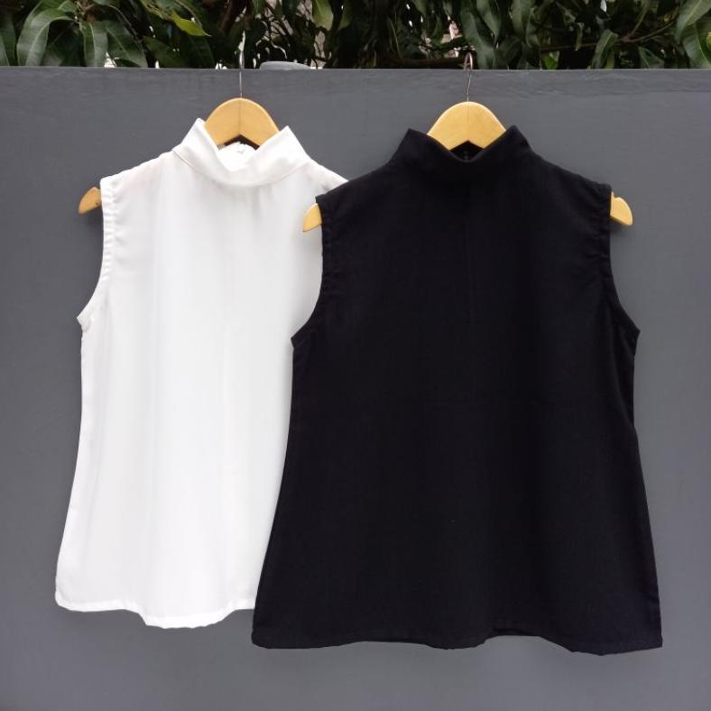Bayka - Inner Turtleneck Sleeveless Tanpa Lengan Flowy Daleman Basic Manset Buntung Atasan Pendek Wa