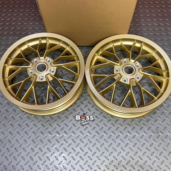 MARTEKNO Velg Original Piaggio Y Spoke Gold 12inc Front&Rear Seri GT GTS GTV