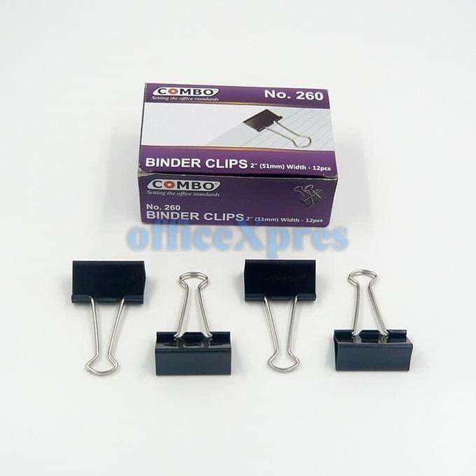 JAVXIACI Binder Clip / Klip Hitam / Klip Besar / Penjepit Kertas 260 Combo