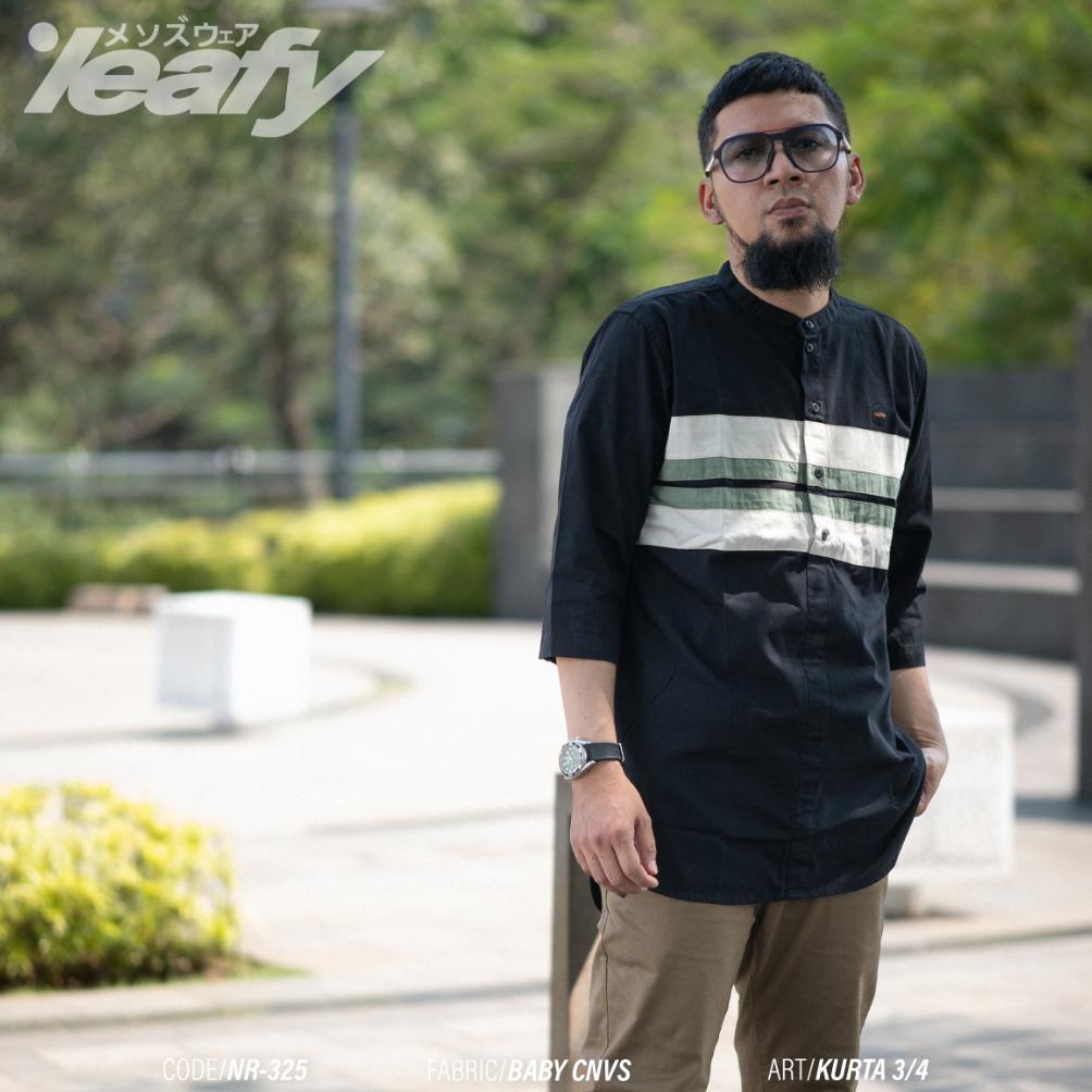 TERLARIS Kurta Leafy NR-325 | Baju Kurta Lengan 3/4 Bahan Baby Kanvas / Pakaian Muslim / Atasan Musl