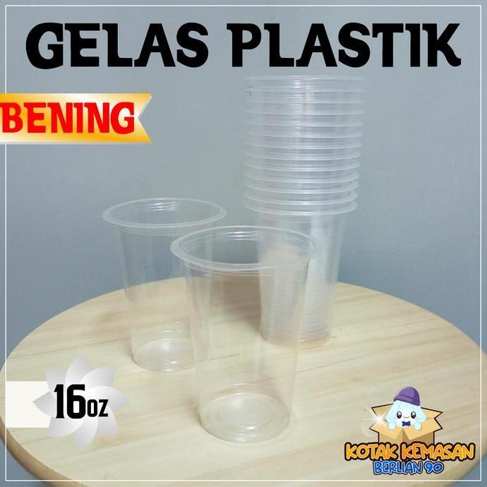Gelas Plastik 12 oz Gelas Cup Minuman Plastik 12 oz Cup Kopi 12 oz Isi 50 Pcs Merah