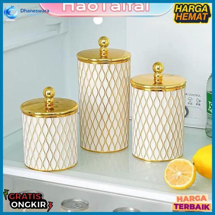 Toples Mewah Aesthetic Putih Toples Snack Toples Kedap Udara Toples Lebaran Mewah Toples Lebaran Aes