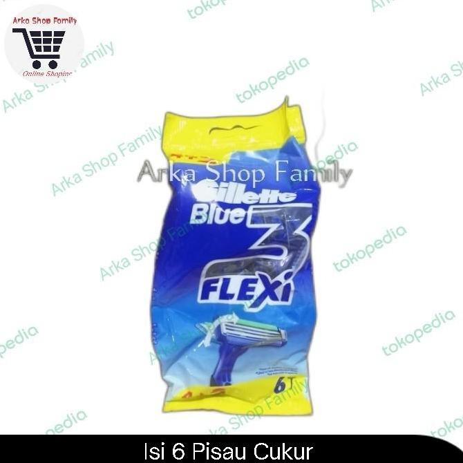 GILLETTE Blue 3 Flexi isi 6 4+2 Razor Pisau Cukur