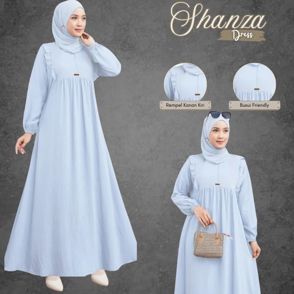 EXCLUSIVE Gamis Shanza Rempel Dada Crinkle Airflow Premium Jumbo Ld 120