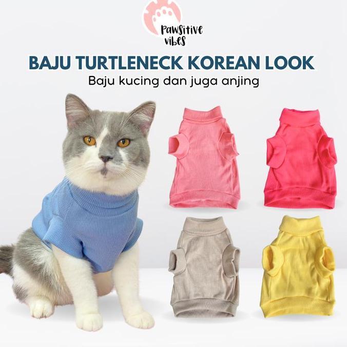 baju kucing dan baju anjing turtleneck korea turtleneck for dogs cats