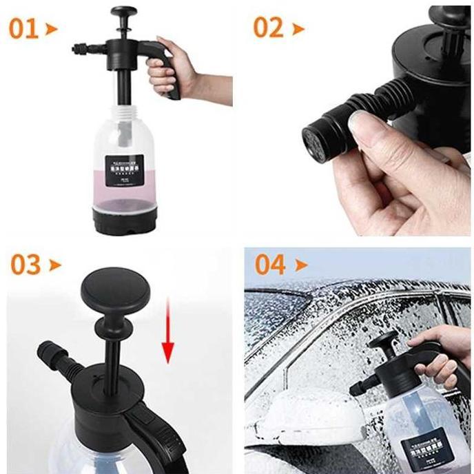 Sprayer Pompa 2 Liter Penyemprot Busa Sabun Cuci Mobil Motor 2 Nozzle