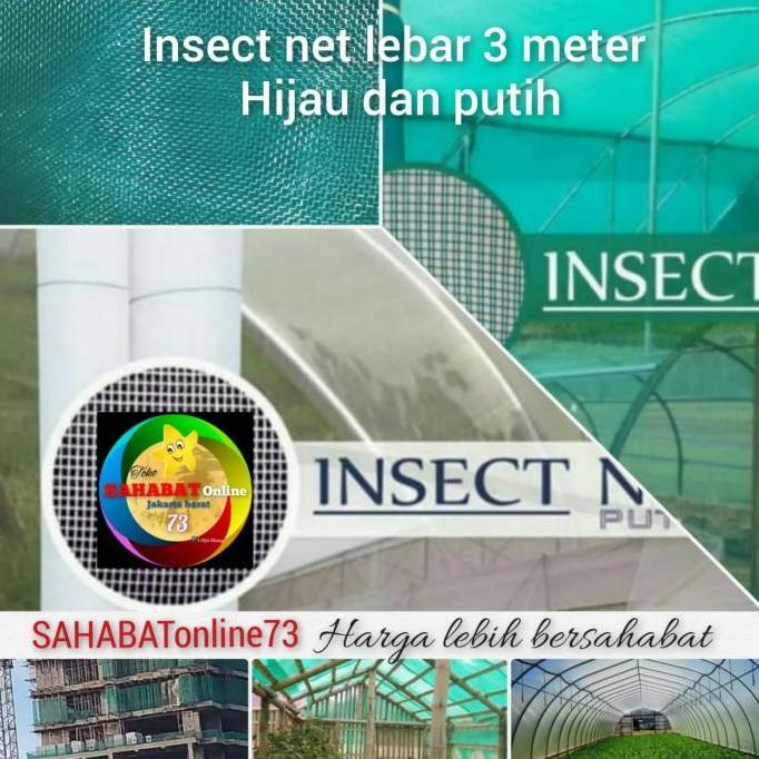 insect net 3 meter kasa hijau dan putih