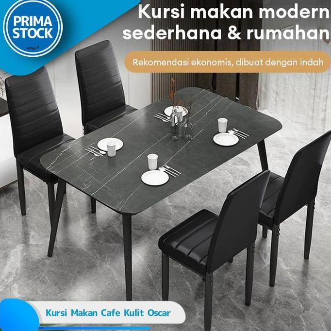 ZHAKAI Kursi Meja Makan Caf Kafe Resto Restoran Kulit Oscar