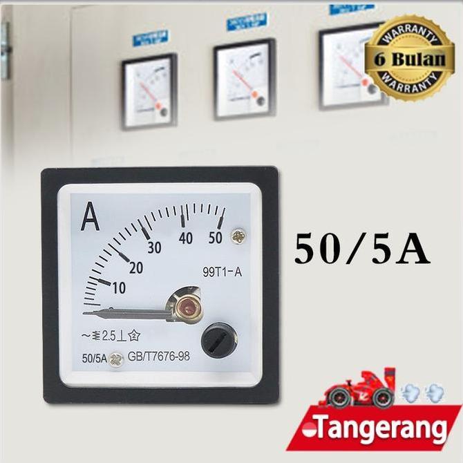 QARACK Ampere Meter 99T1-A Panel Meter Ampere Analog Via CT 5A Meter Arus AC 99T1-A