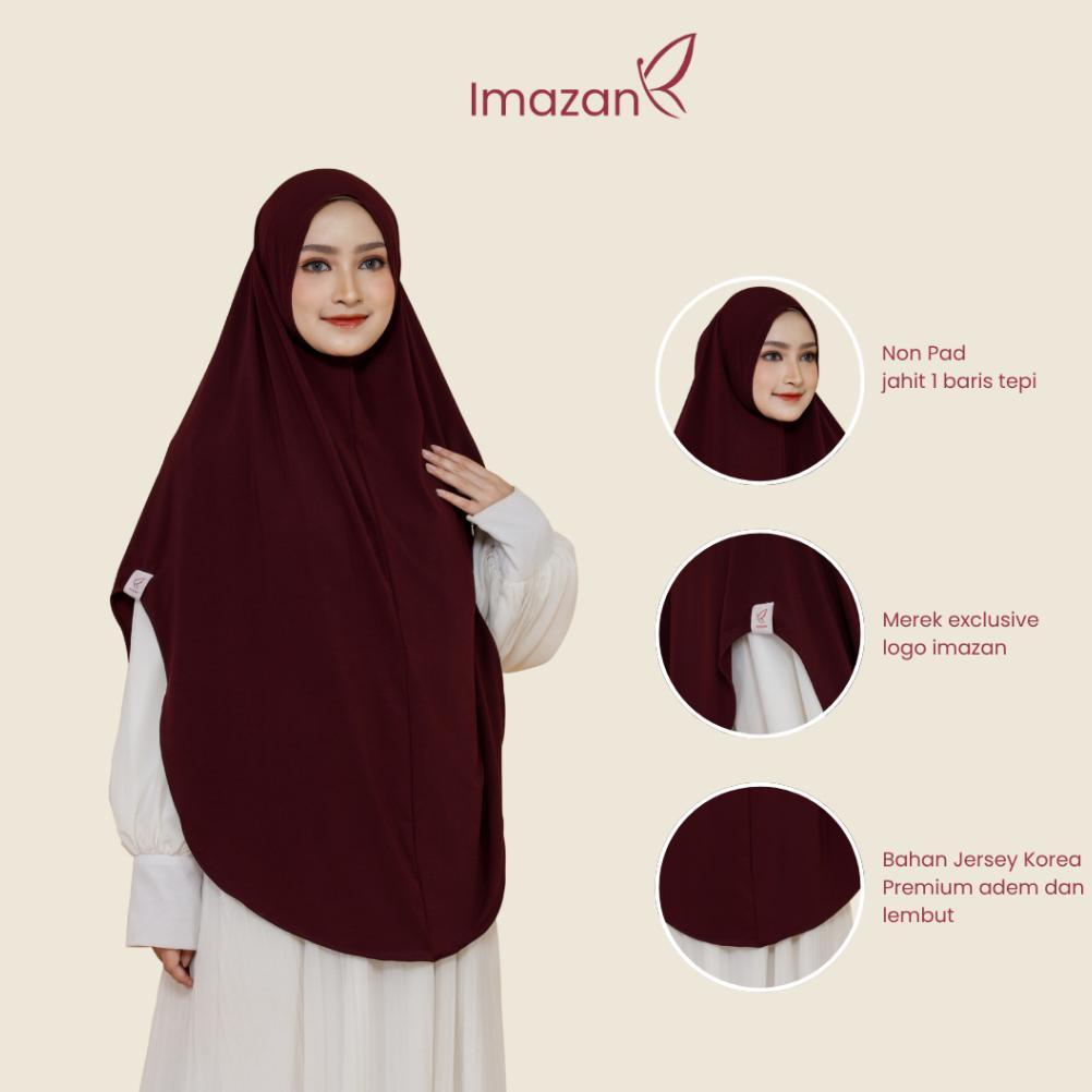 ORIGINAL IMAZAN Hijab Bergo Jersey Korea Non Pet Khimar Syari Haura Series Jilbab Instan Syari Ukura
