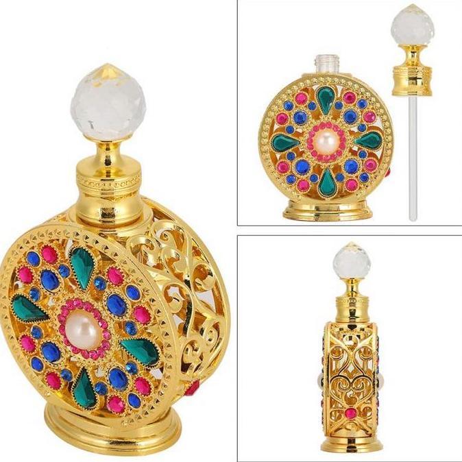 TOPFUF 15ml Botol Parfum Antik Arab Botol Kosong Parfum Portabel Refillable Parfum
