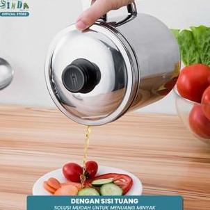 Kuteka- Sinda Oil Pot Filter Wadah Saringan Minyak Stainless Steel