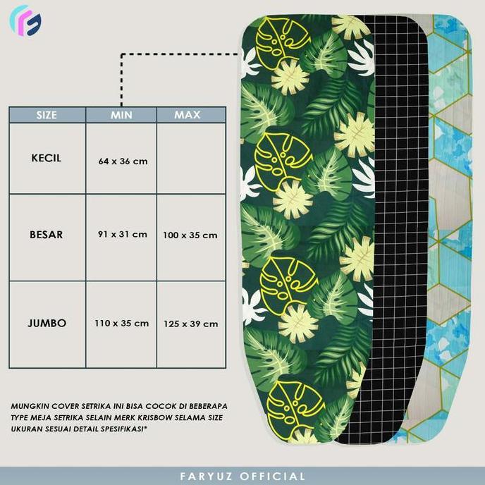 Cover Papan Meja Setrika Tebal 1cm Sarung Strika HS