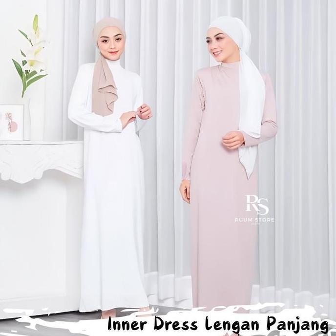 Inner Dress Manset Lengan Panjang Manset Baju Wanita Turtleneck Gamis Bahan Lembut