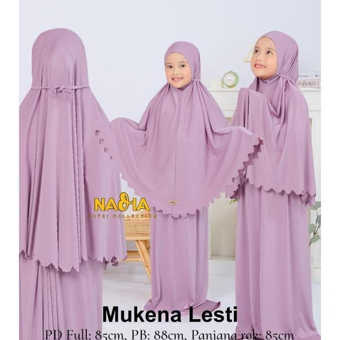 AliMaMa - MUKENA ANAK LESTI LASER - Mukenah Perempuan Telekung Traveling Jersey Jersi Fashion Muslim