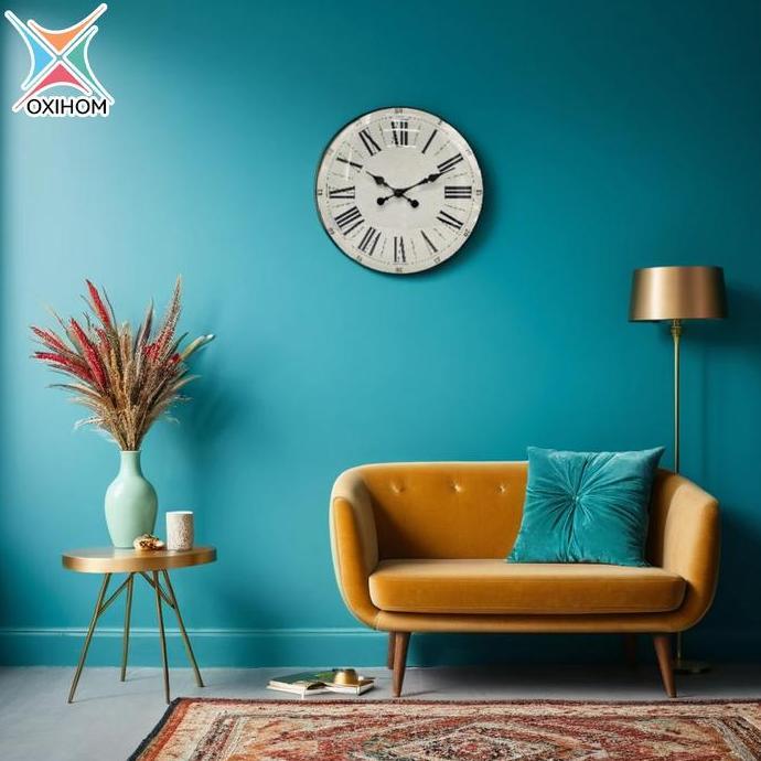 Oxihom Jam Dinding Bulat 50cm Jam Dinding Silent Vintage Aesthetic Mewah Modern Estetik Jam Dinding 
