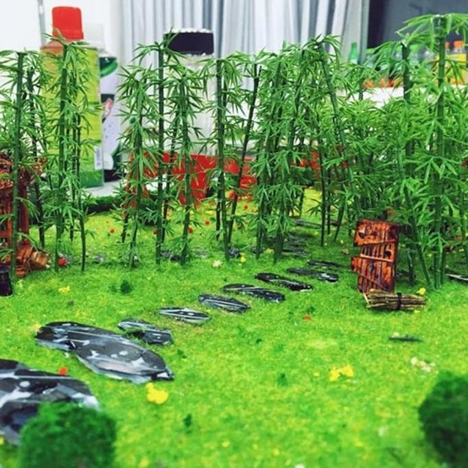 Tanaman Pohon Bambu Mini Untuk Bonsai Plastik Diorama Maket - MNB23