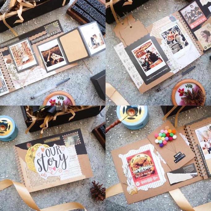 SCRAPBOOK ALBUM CUSTOM FOTO SUDAH DENGAN DEKORASI / HADIAH ULANG TAHUN / HADIAH ANNIVERSARY /HADIAH 
