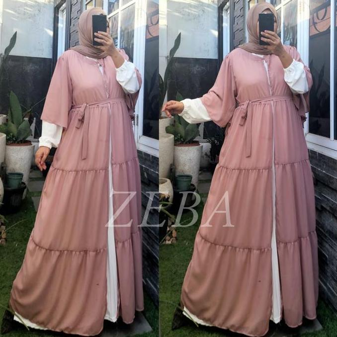 Zeba | Fiona Long Outer Zeba Jumbo Polos Ld130 Ld140 Bahan Ceruty Babydoll Elegan Muat Bb 70 - 150 K