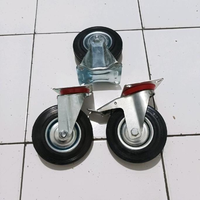 safiraolshop_ - roda etalase 5 inch karet hitam roda troli