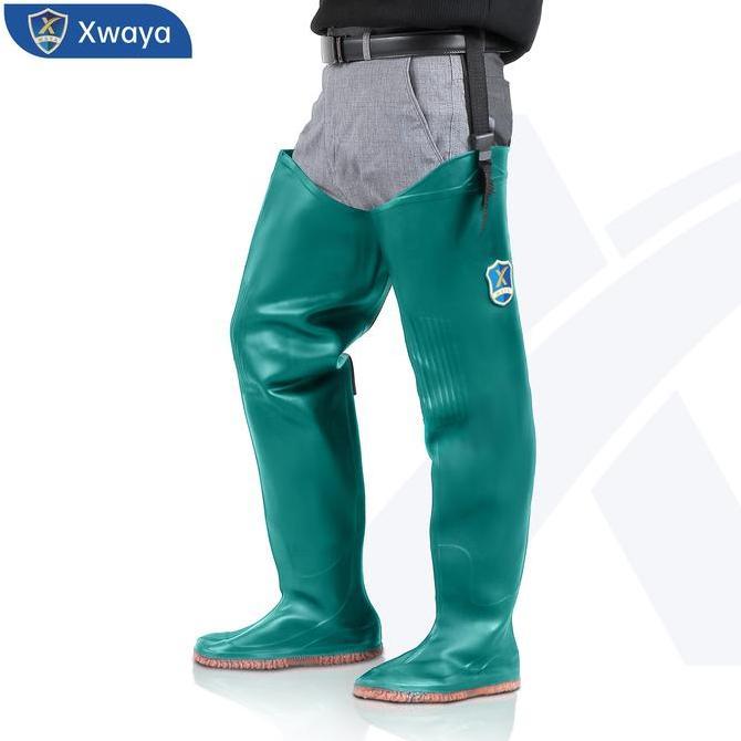 Xwaya Sepatu Boot Karet Tinggi 75cm Anti Slip untuk Sawah Tambak Banjir Perlindungan Penuh Pertanian
