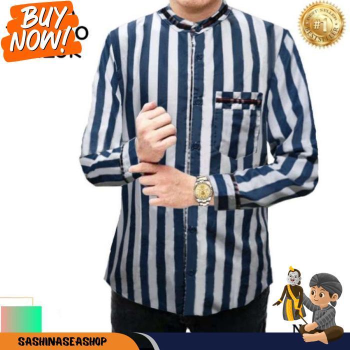 Ufc 22545 Baju Micro Atasan Kemeja Koko Toyobo Micro Kemeja Pria Lengan Panjang Terbaru