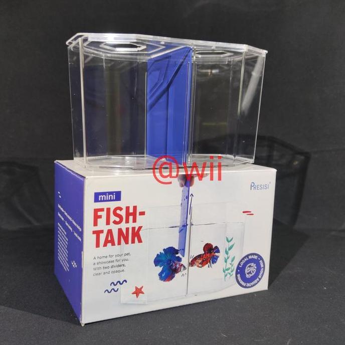 MINI FISH TANK PRESISI aquarium Soliter cupang sekat akrilik bening