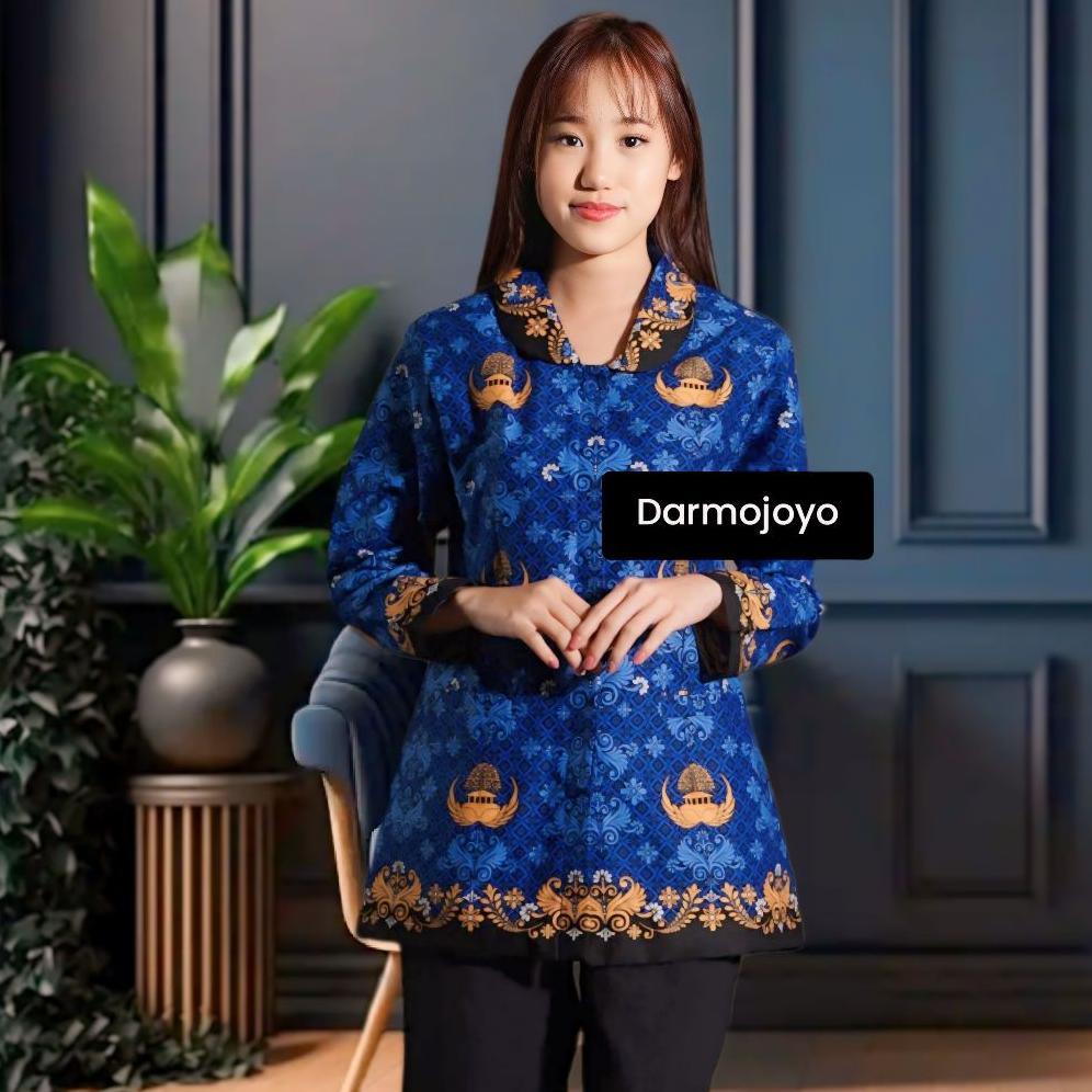 NEW Seragam PNS Kemeja Korpri Pria Wanita Terbaru Sesuai  Edaran Pemerintah Kerah Hitam [terbaik][te