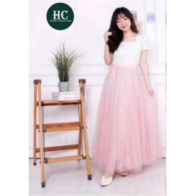 LARISA-Rok Tutu Jumbo Tulle Big Size, Highwaist Rok Tile Timbal Balik 2 Layer, Rok Wanita Dewasa Mod