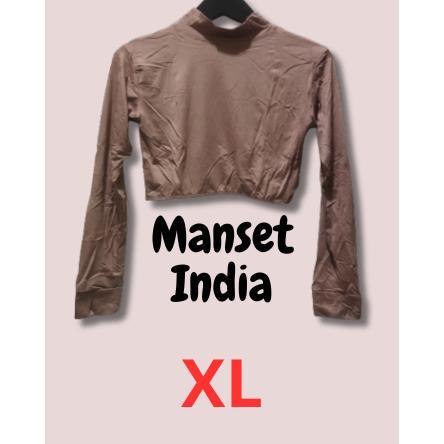 Manset India Croptop Manset India Lengan Panjang Wanita Leher Berdiri Turtleneck Crop India Bahan Ra