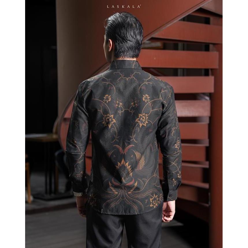 Laskala Batik Premium Haikal Kemeja Batik Pria Slimfit Lengan Panjang